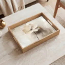 Bloem - Beige - Verf - Schaduw Dienblad Rechthoek middel -sfeer1