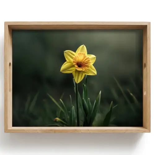 Bloem - Narcis - Gras - Geel Dienblad Rechthoek middel -z3d_shopping