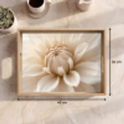 Bloem - Dahlia - Wit Dienblad Rechthoek middel -USP_Formaat
