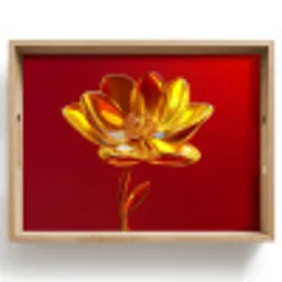 Bloem - Goud - Glazen Dienblad Rechthoek middel -z3d_shopping