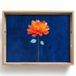 Bloem - Oranje - Bladeren Dienblad Rechthoek middel -z3d_shopping