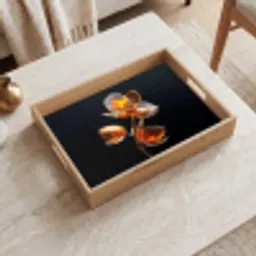 Bloem - Orchidee - Oranje Dienblad Rechthoek middel -sfeer1