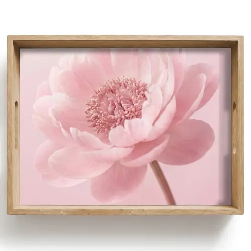 Bloem - Pioenroos - Roze Dienblad Rechthoek middel -z3d_shopping