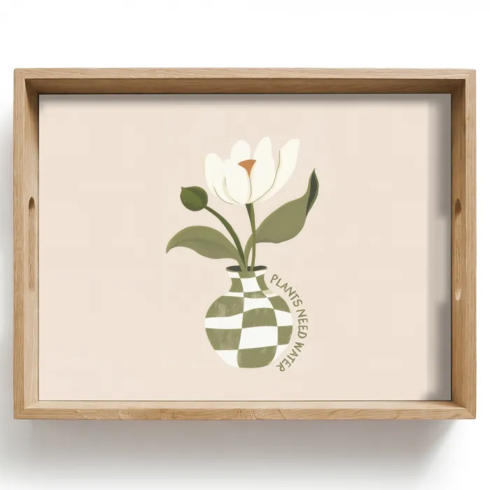 Bloem - Wit - Vaas - Quote Dienblad Rechthoek middel -z3d_shopping