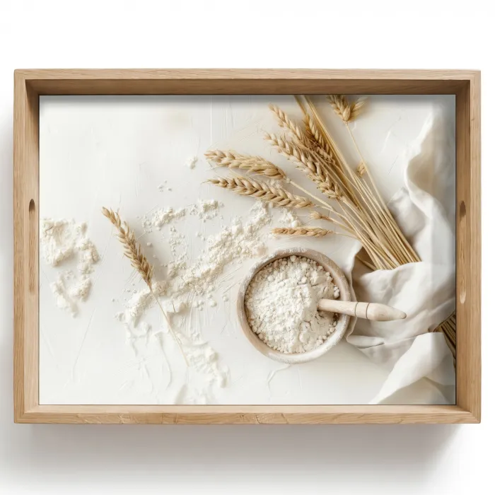 Bloem - Hout - Tarwe Dienblad Rechthoek middel -z3d_shopping