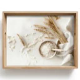Bloem - Hout - Tarwe Dienblad Rechthoek middel -z3d_shopping