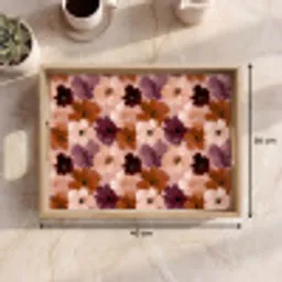 Bloemen - Abstract - Aardetinten Dienblad Rechthoek middel 911 -USP_Formaat