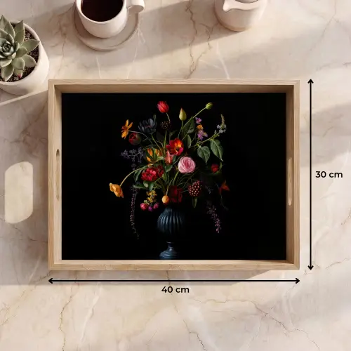 Bloemen - Bessen - Klassiek Dienblad Rechthoek middel -USP_Formaat