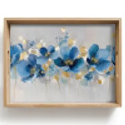 Bloemen - Blauw - Abstract Dienblad Rechthoek middel -z3d_shopping