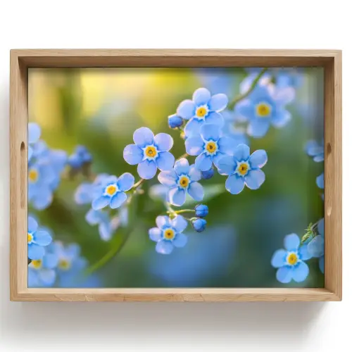 Bloemetjes - Blauw - Vergeet mij nietjes Dienblad Rechthoek middel -z3d_shopping