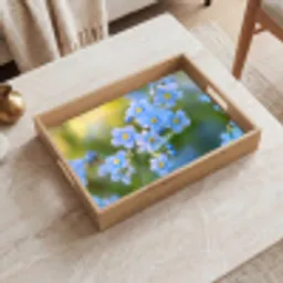 Bloemetjes - Blauw - Vergeet mij nietjes Dienblad Rechthoek middel -sfeer1