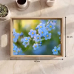 Bloemetjes - Blauw - Vergeet mij nietjes Dienblad Rechthoek middel -USP_Formaat