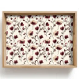 Bloemen - Botanisch - Bordeaux Dienblad Rechthoek middel 911 -z3d_shopping