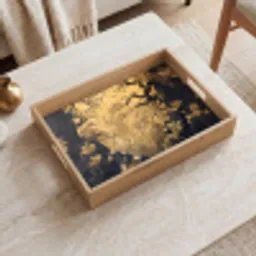 Bloemen - Takken - Goud - Sierlijk Dienblad Rechthoek middel -sfeer1