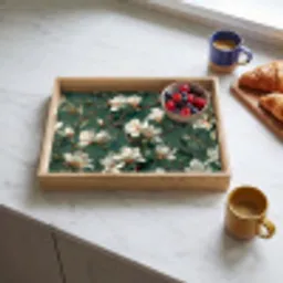 Bloemen - Takken - Wit - Klassiek Dienblad Rechthoek middel -sfeer2