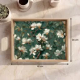 Bloemen - Takken - Wit - Klassiek Dienblad Rechthoek middel -USP_Formaat