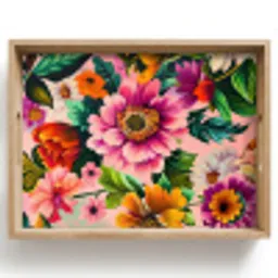 Bloemen - Kleurrijk - Roze Dienblad Rechthoek middel -z3d_shopping
