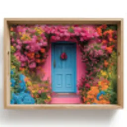 Bloemen - Deur - Roze Dienblad Rechthoek middel -z3d_shopping