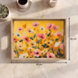 Bloemen - Veld - Geel Dienblad Rechthoek middel -USP_Formaat