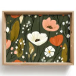 Bloemen - Illustratie - Groen Dienblad Rechthoek middel -z3d_shopping