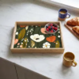 Bloemen - Illustratie - Groen Dienblad Rechthoek middel -sfeer2