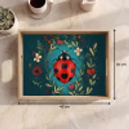 Bloemen - Lieveheersbeestje - Hartje - Rood Dienblad Rechthoek middel -USP_Formaat