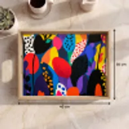 Bloemen - Bladeren - Abstract - Rood Dienblad Rechthoek middel -USP_Formaat