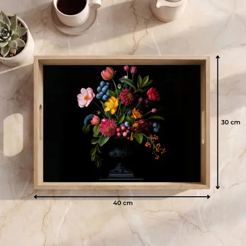 Bloemen - Vrolijk - Vaas Dienblad Rechthoek middel -USP_Formaat