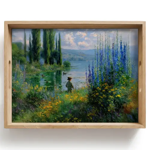 Bloemen - Meer - Bergen - Groen Dienblad Rechthoek middel -z3d_shopping