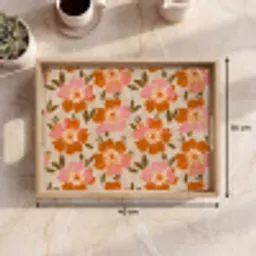 Bloemen - Motief - Retro Dienblad Rechthoek middel 911 -USP_Formaat