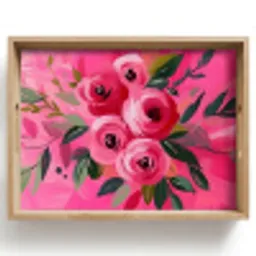 Bloemen - Verf - Roze Dienblad Rechthoek middel -z3d_shopping
