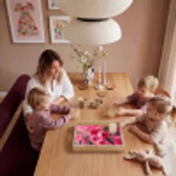 Bloemen - Verf - Roze Dienblad Rechthoek middel -sfeer4