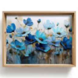 Bloemen - Schilderij - Blauw Dienblad Rechthoek middel -z3d_shopping
