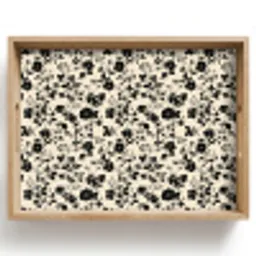 Bloemen - Dessin - Zwart Dienblad Rechthoek middel 911 -z3d_shopping