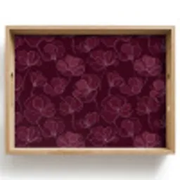 Bloemen - Patroon - Bordeauxrood Dienblad Rechthoek middel 911 -z3d_shopping