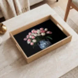 Bloemen - Roze - Tulpen - Vaas Dienblad Rechthoek middel -sfeer1