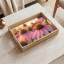 Bloemen - Paars - Bijen Dienblad Rechthoek middel -sfeer1