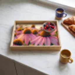 Bloemen - Paars - Bijen Dienblad Rechthoek middel -sfeer2
