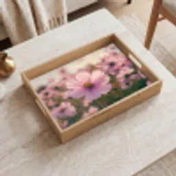 Bloemen - Paars - Wazig Dienblad Rechthoek middel -sfeer1