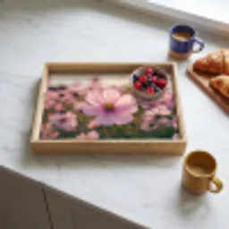 Bloemen - Paars - Wazig Dienblad Rechthoek middel -sfeer2