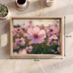 Bloemen - Paars - Wazig Dienblad Rechthoek middel -USP_Formaat