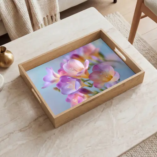 Bloemen - Paars - Overloop - Meeldraden Dienblad Rechthoek middel -sfeer1