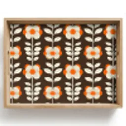 Bloemen - Retro - Bruin Dienblad Rechthoek middel 911 -z3d_shopping