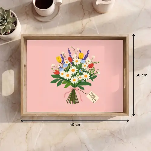 Bloemen - Lint - Kaartje Dienblad Rechthoek middel -USP_Formaat
