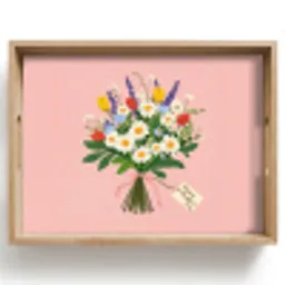 Bloemen - Lint - Kaartje Dienblad Rechthoek middel -z3d_shopping