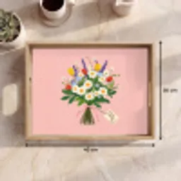 Bloemen - Lint - Kaartje Dienblad Rechthoek middel -USP_Formaat
