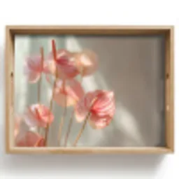 Bloemen - Stelen - Roze - Schaduw Dienblad Rechthoek middel -z3d_shopping