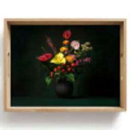 Bloemen - Vaas - Zwart Dienblad Rechthoek middel -z3d_shopping