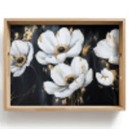 Bloemen - Wit - Abstract Dienblad Rechthoek middel -z3d_shopping