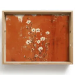 Bloemen - Wit - Subtiel - Roestkleur Dienblad Rechthoek middel -z3d_shopping